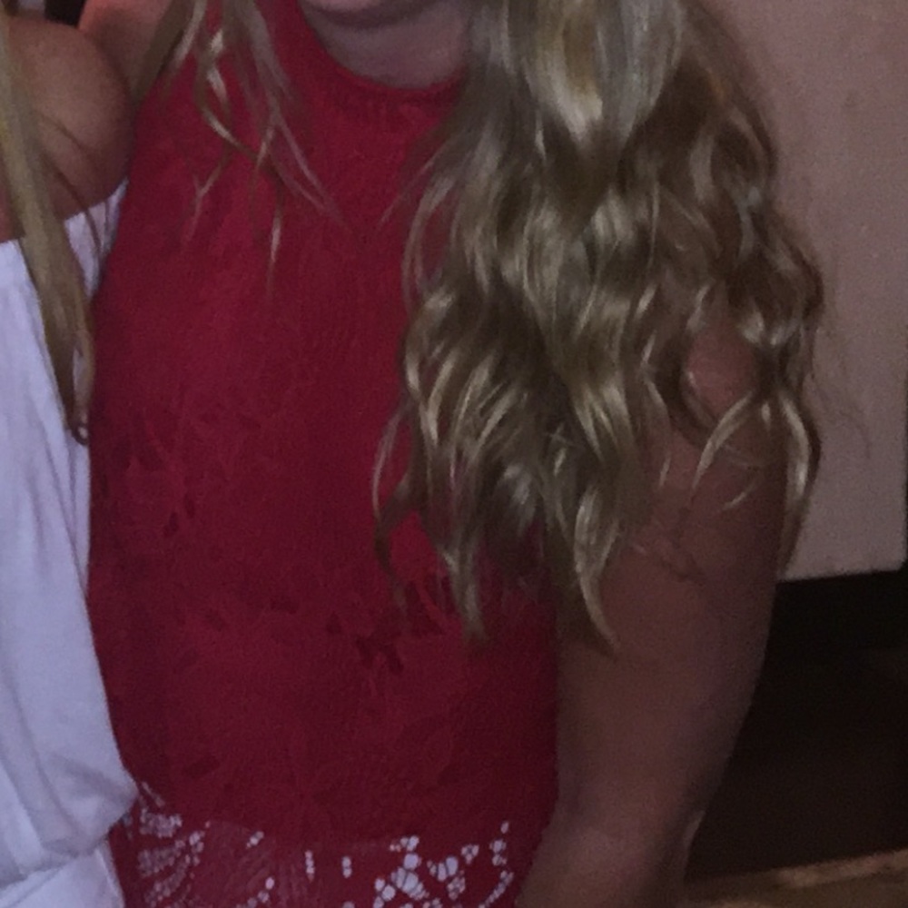 Red Lace Top - Picture 6 of 7